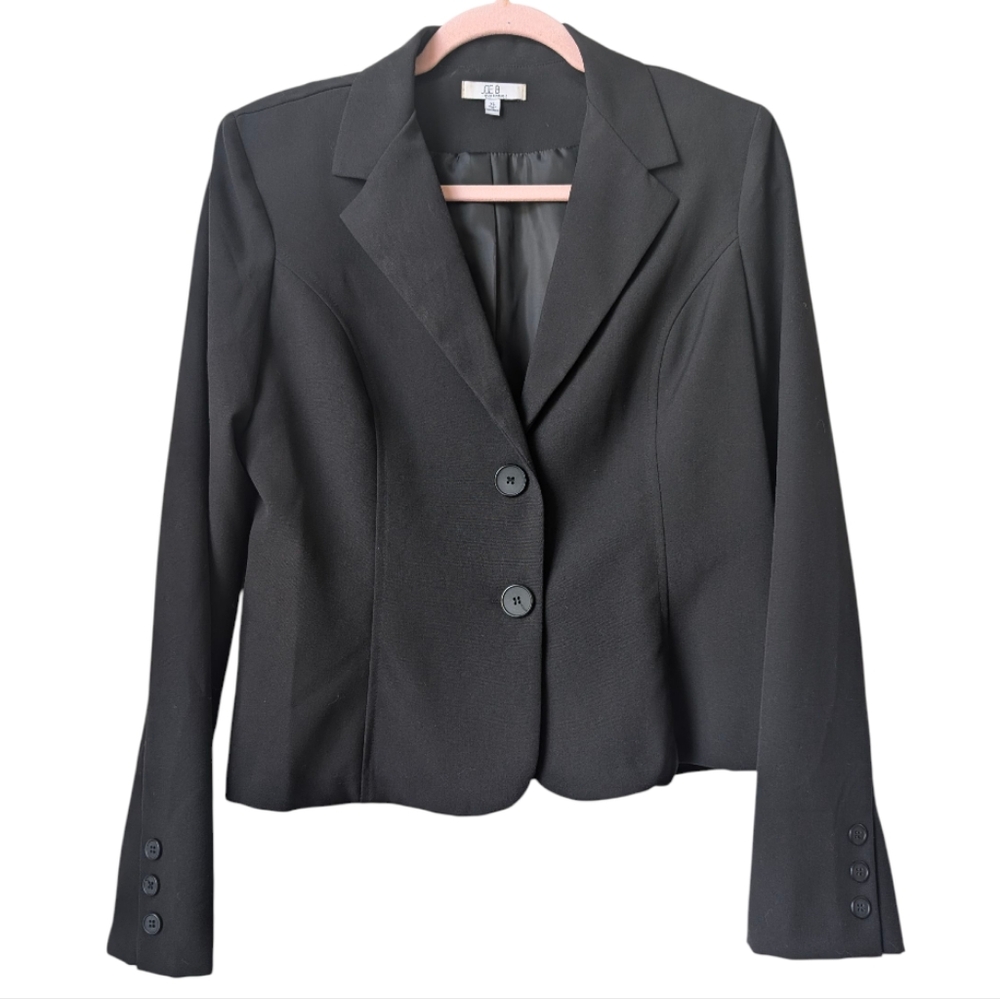 Joe B By Joe Benbasset Black Fitted Two Button Blazer Size XL